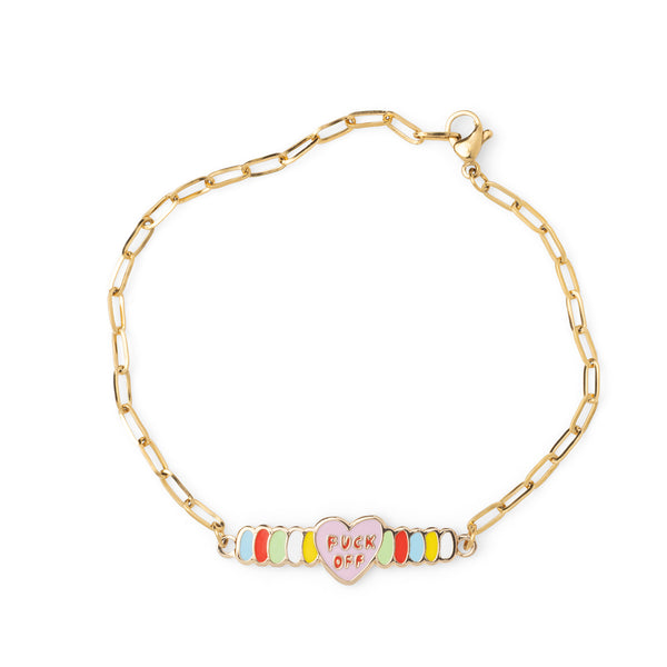 F*ck Off Bracelet | Funny Enamel Candy Heart Bracelet Bold Gift