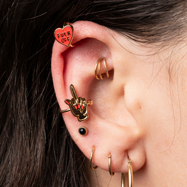 F*ck Off Ear Cuffs | No Piercing Gold Ear Cuff Bold Statement Gift
