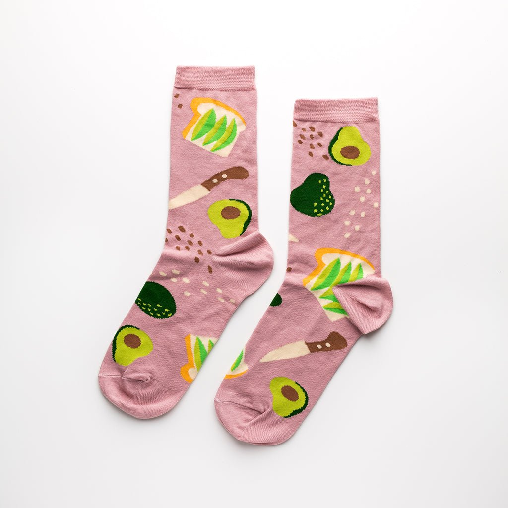Avocado Toast Crew Socks - Women&#39;s - Yellow Owl Workshop