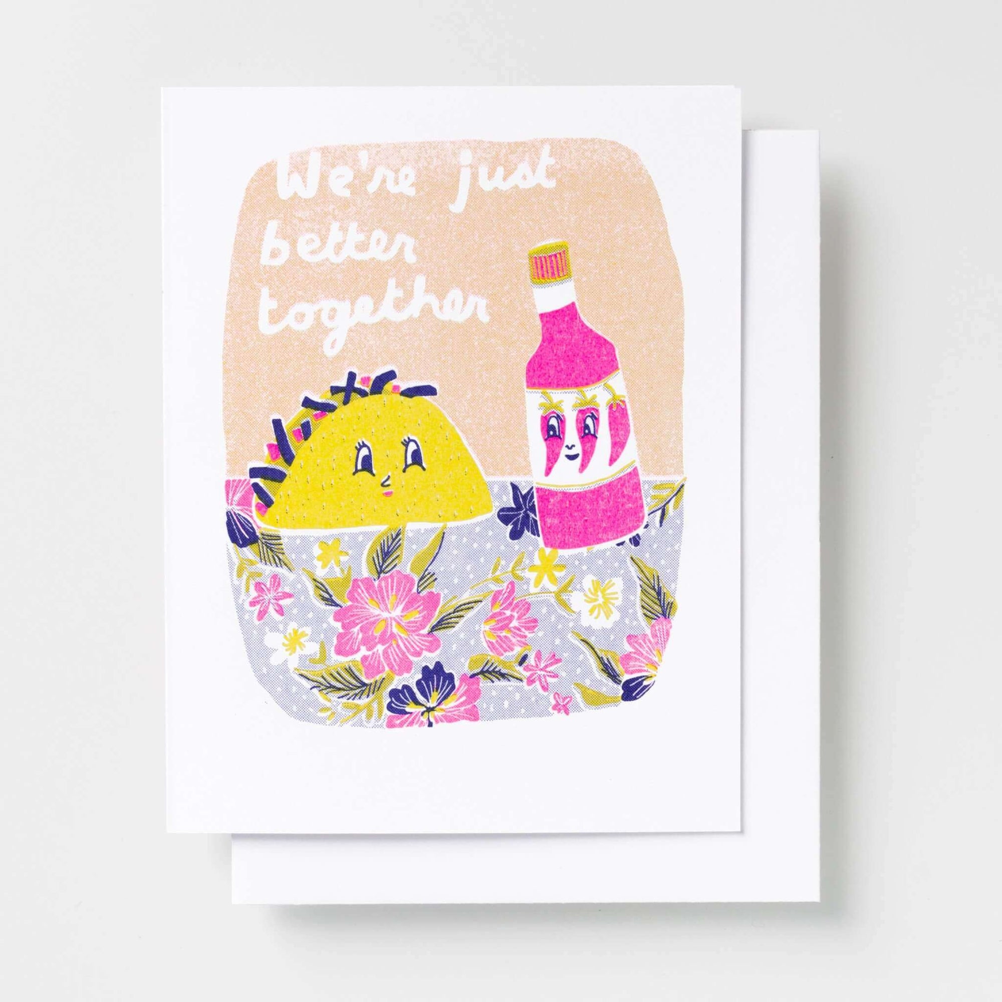 Better Together Taco - Risograph Card - Yellow Owl Workshop