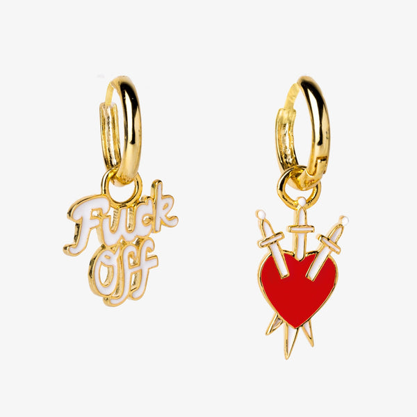 lv heart hoop earrings