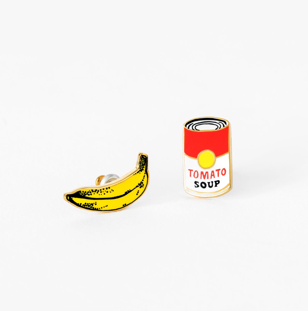 Pop Art Banana & Soup Earring - Yellow Owl Workshop