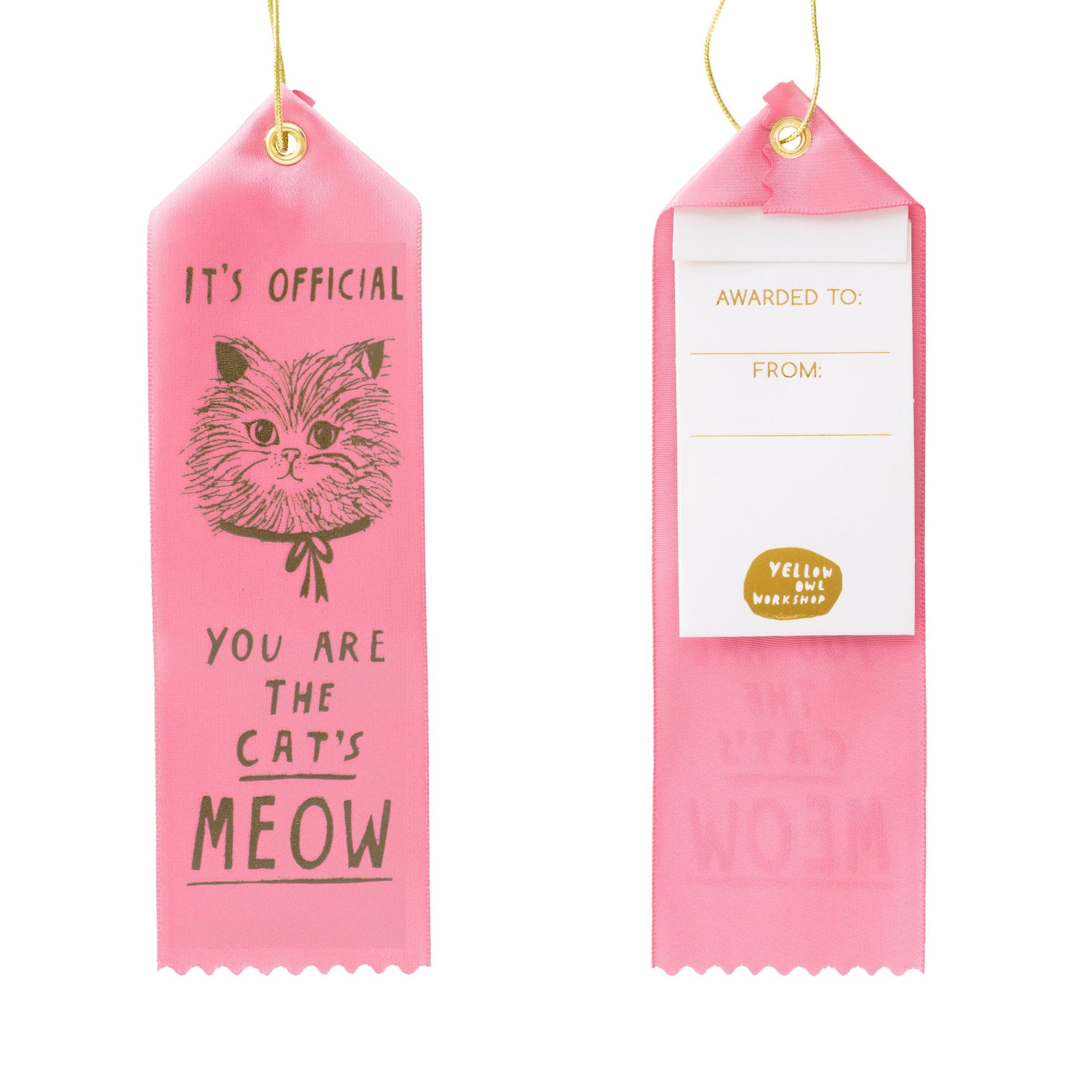 You are the Cat's Meow! - Award Ribbon Card - Yellow Owl Workshop