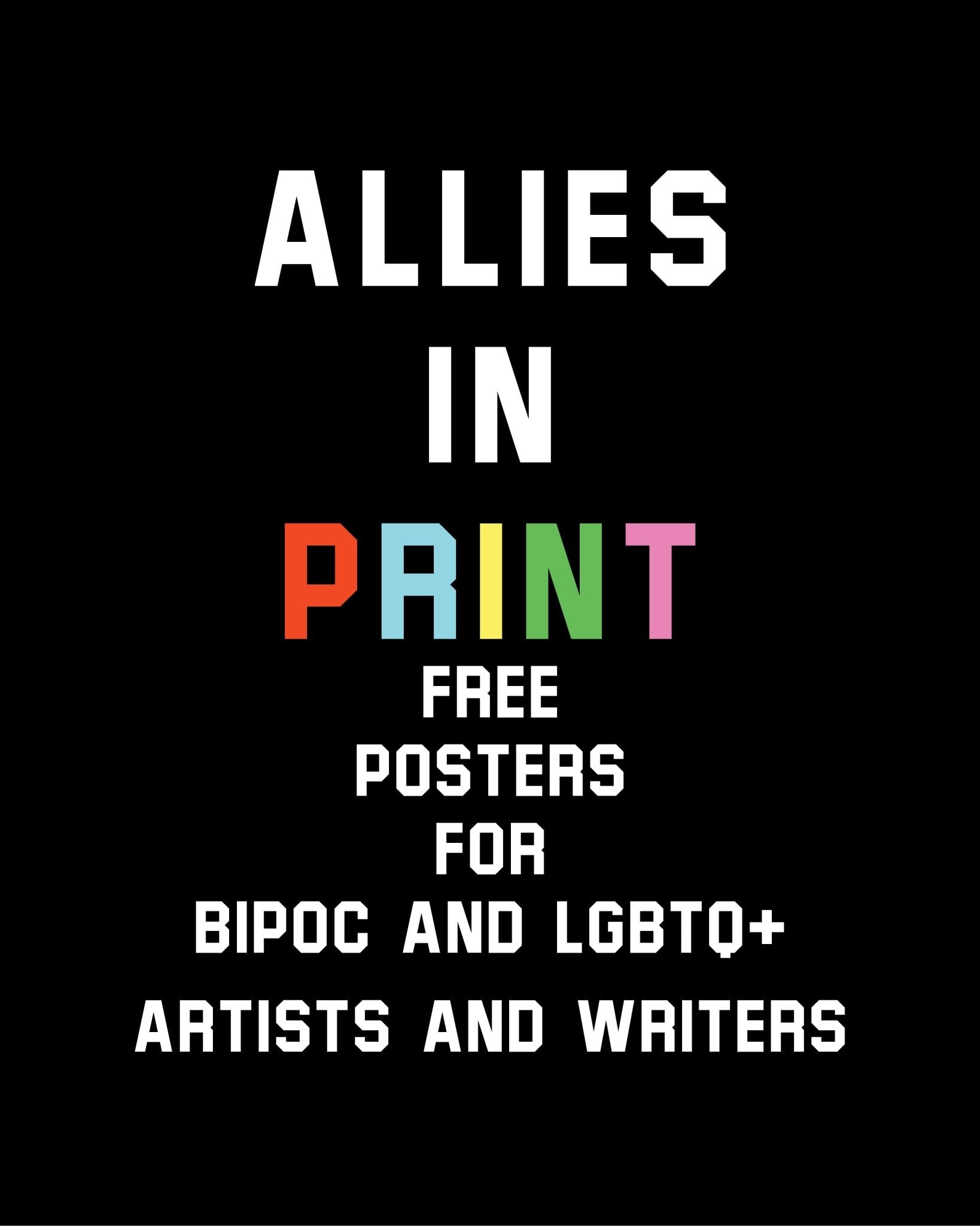 Allies in Print: Free Poster Printing - Yellow Owl Workshop