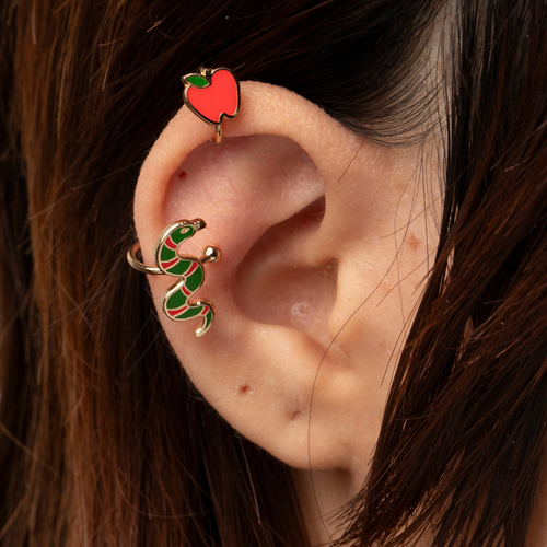 Apple & Snake Ear Cuffs