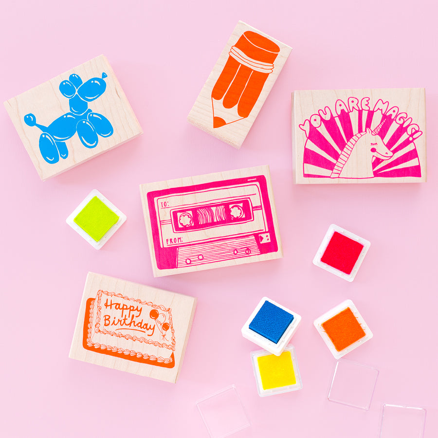 colorful rubber stamps for crafting