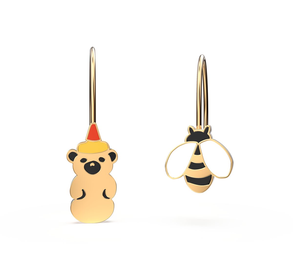 Honey Bear &amp; Honey Bee Drop Earrings