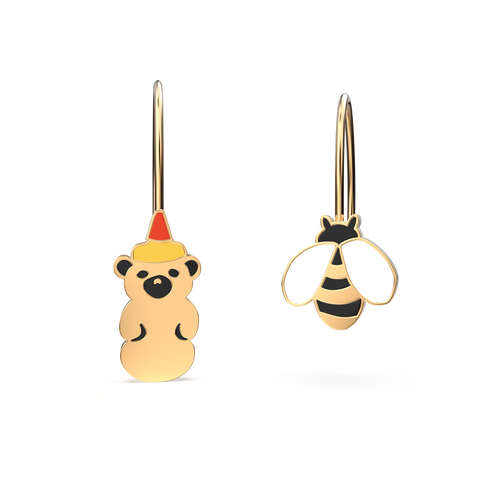 Honey Bear & Honey Bee Drop Earrings