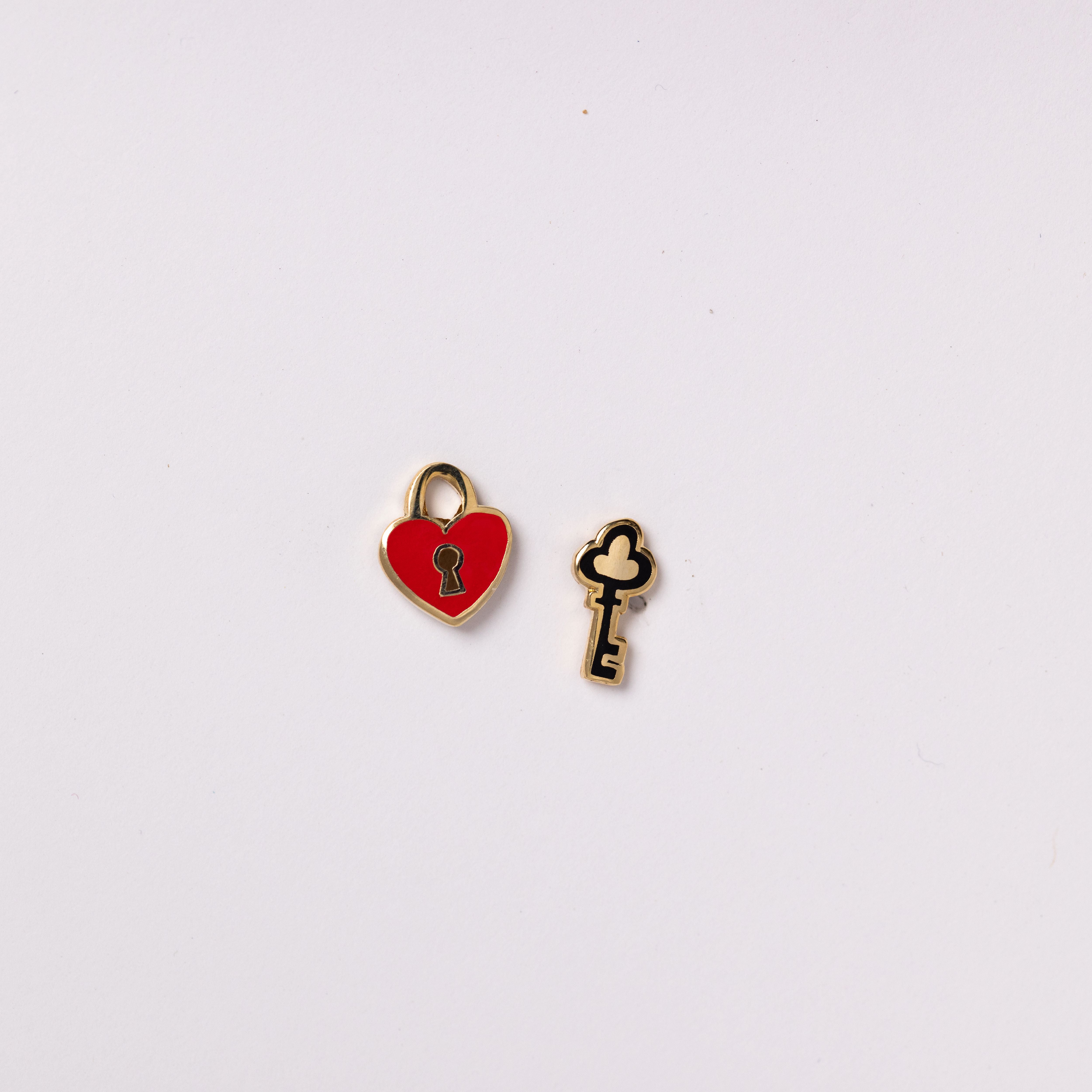 Heart key earrings discount