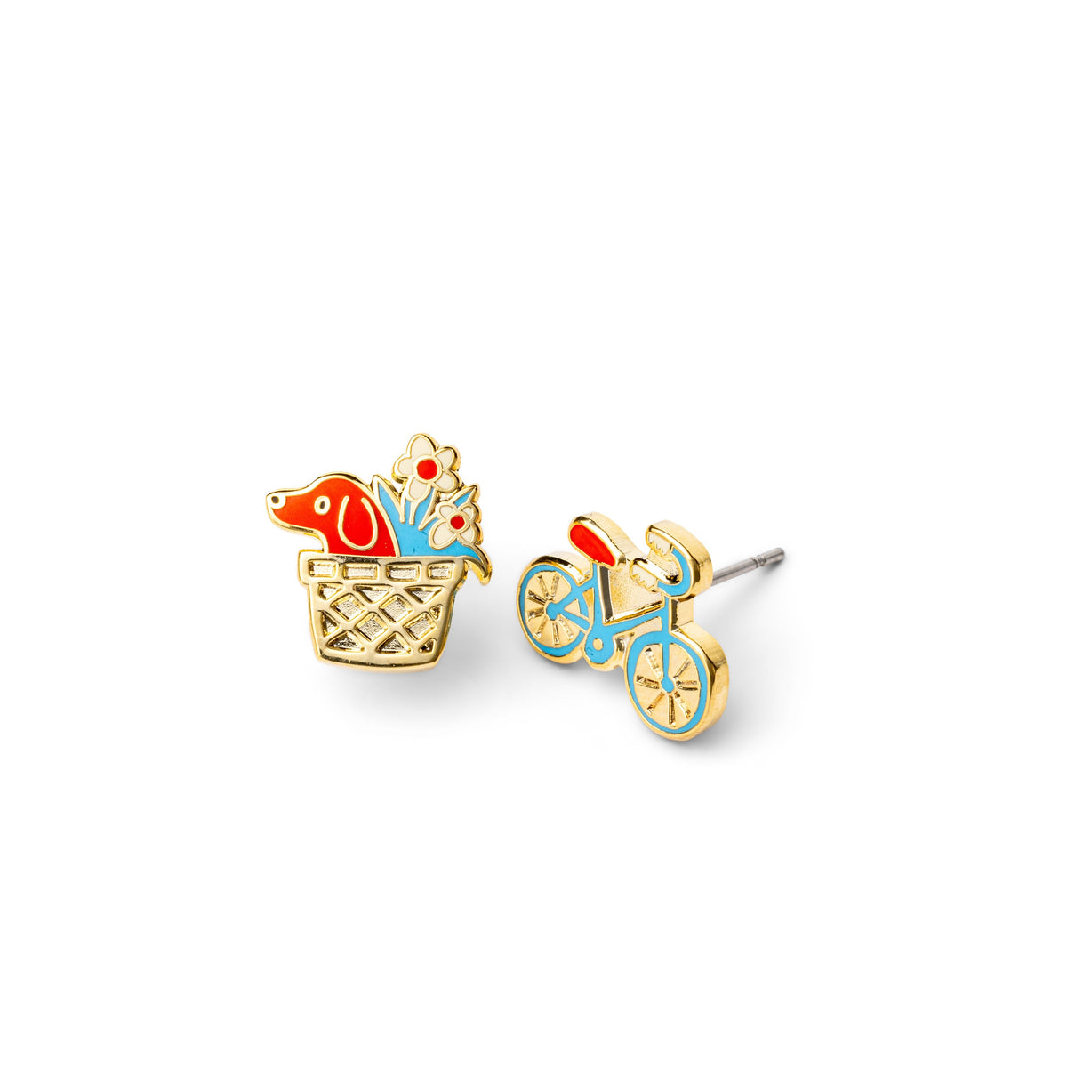 Bike &amp; Basket Earrings