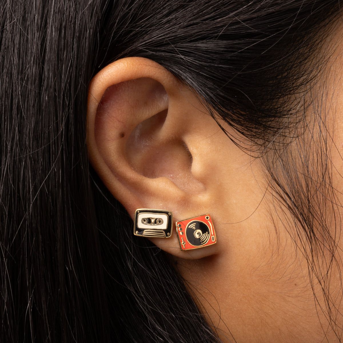 Record Player &amp; Tape Earrings