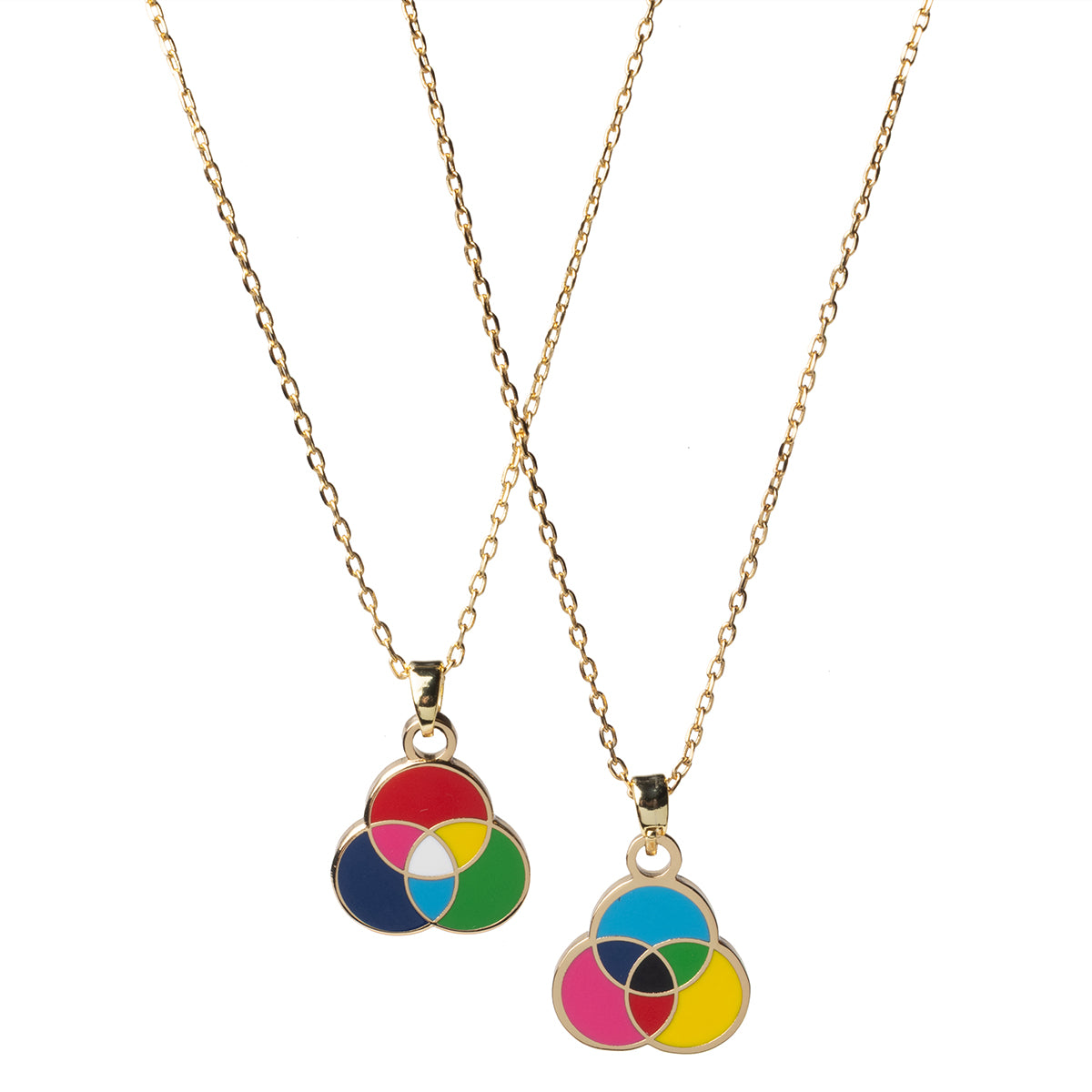服/ファッション DD: Wheel of the Year Pendant with RM RGB CMYK Color Wheel - Double Sided Pendant - Yellow Owl Workshop