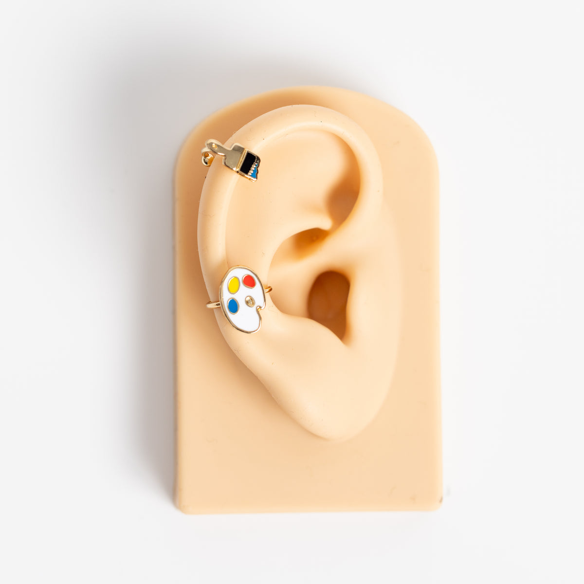 Paint Brush &amp; Palette Ear Cuffs