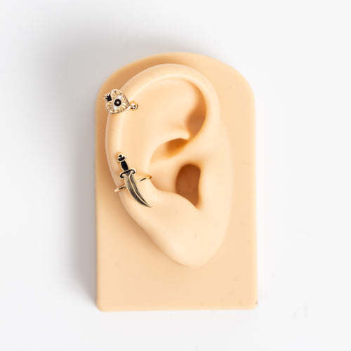 Heart & Dagger Ear Cuffs