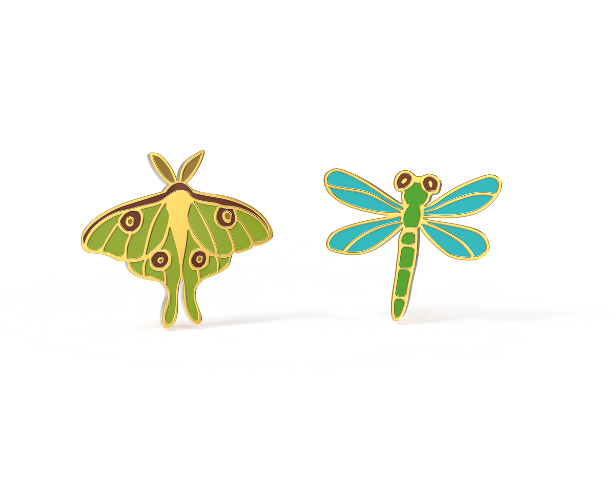 Luna Moth &amp; Dragonfly Earrings