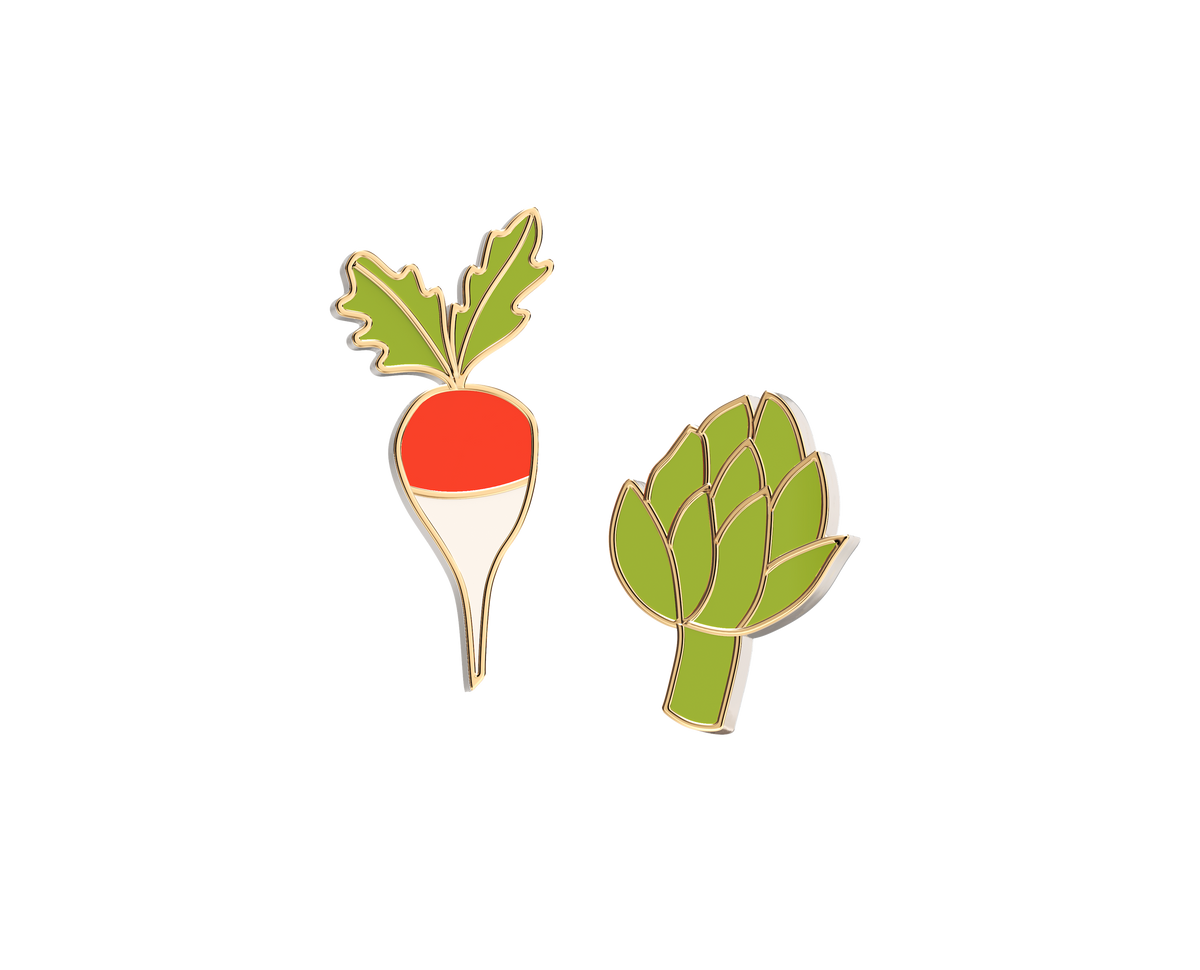 Radish &amp; Artichoke Earrings