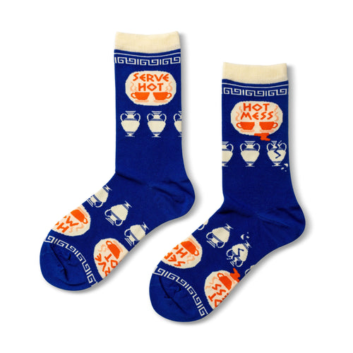Serve Hot, Hot Mess Crew Socks - Small