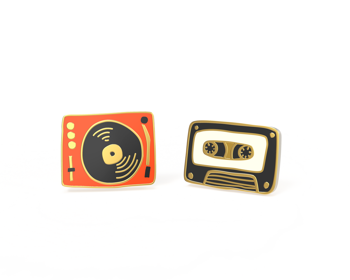 Record Player &amp; Tape Earrings