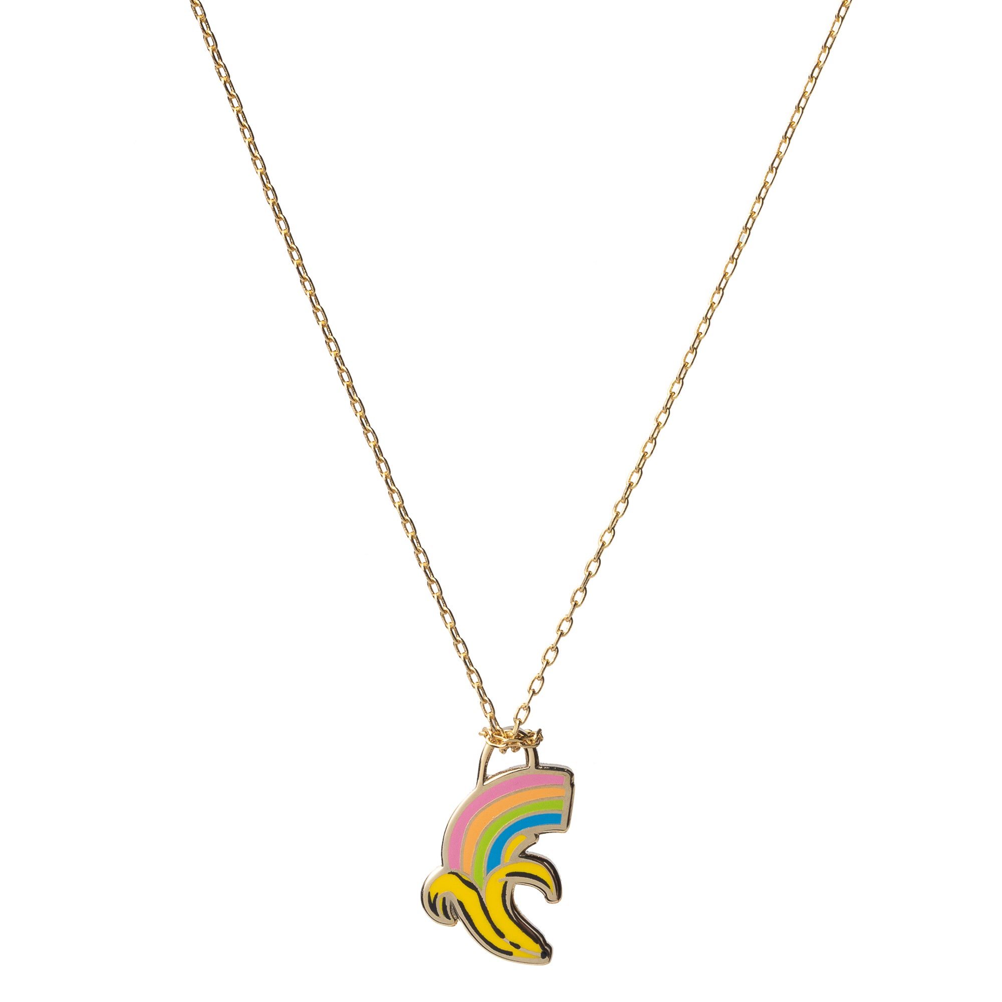 Banana Rainbow Necklace | Cloisonné Enamel Pendant Colorful Gift