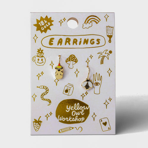 Honey Bear & Honey Bee Drop Earrings