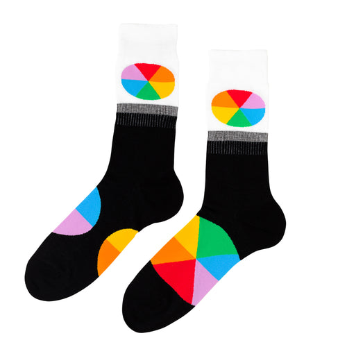 Color Wheel Crew Socks - Large