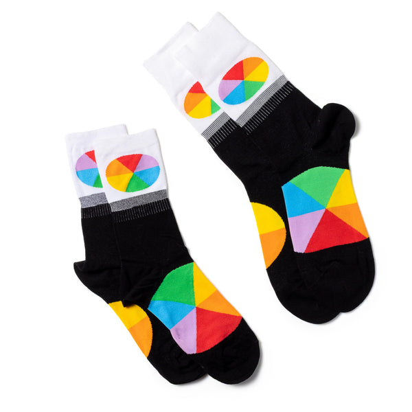 Color Wheel Socks | Colorful Art Crew Socks | Yellow Owl Workshop
