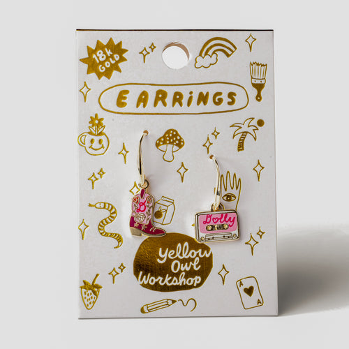 Boot & Country Cassette Drop Earrings