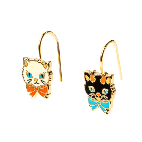 Good & Bad Kittens Drop Earrings