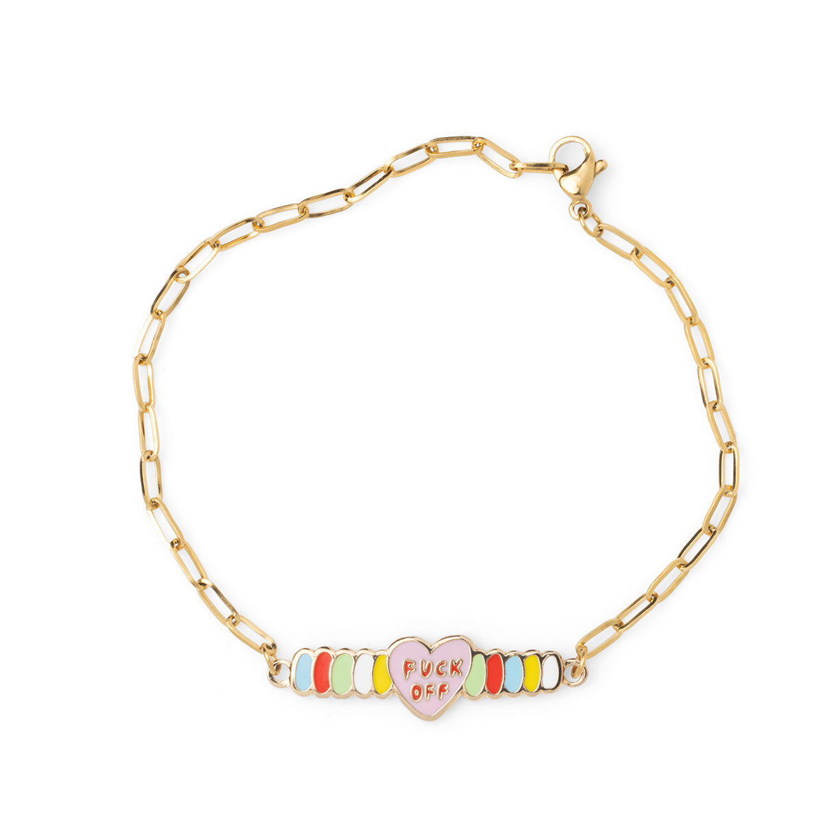 F*ck Off Bracelet | Funny Enamel Candy Heart Bracelet Bold Gift