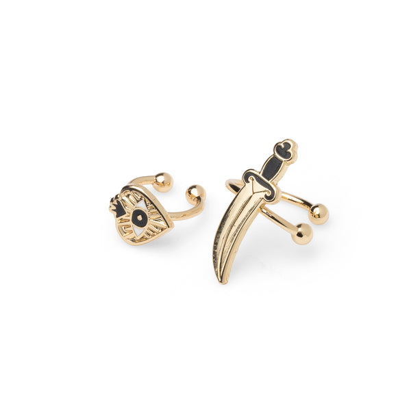 Heart and Dagger Ear Cuffs | No Piercing Gold Ear Cuff Witchy Gift ...