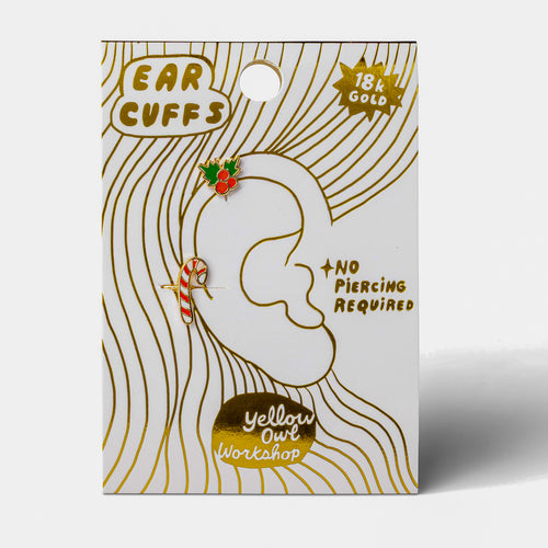 Holly & Candy Cane Ear Cuffs