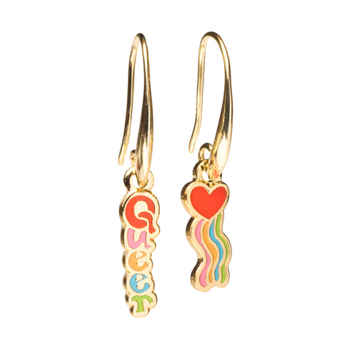 Queer Heart Drop Earrings