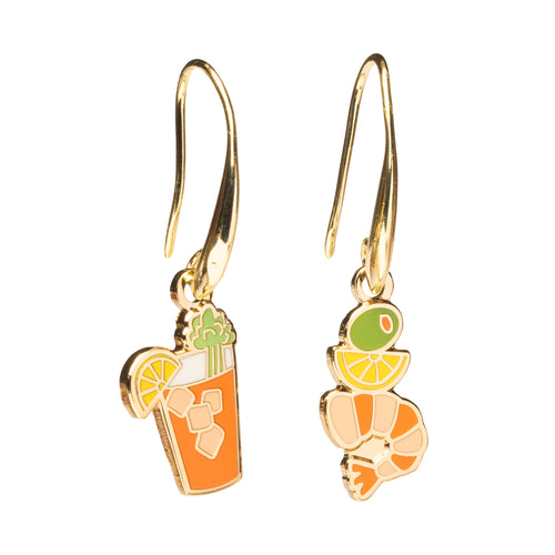 Bloody Mary and Shrimp Drop Earrings