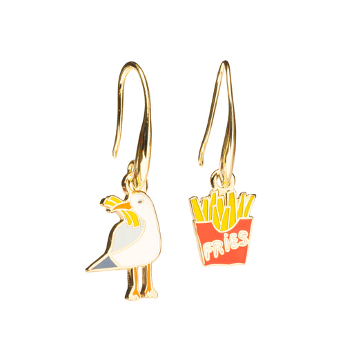 Seagull & Fries Drop Earrings