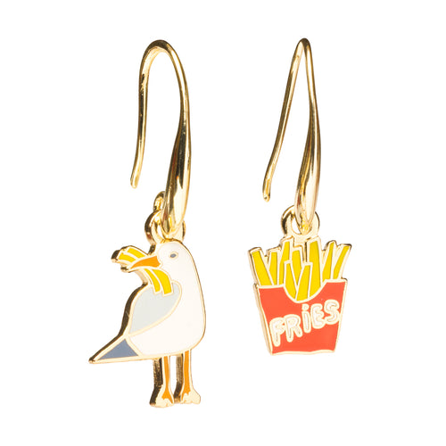 Seagull & Fries Drop Earrings