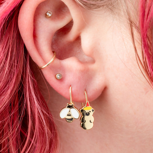 Honey Bear & Honey Bee Drop Earrings
