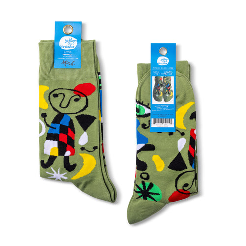 Miro crew socks packaging front and back by Yellow Owl Workshop