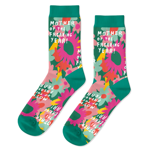 Mother of the Freakin year Crew Socks - Small