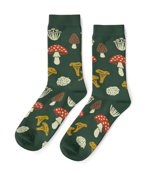 Forest Fungi Crew Socks - Large