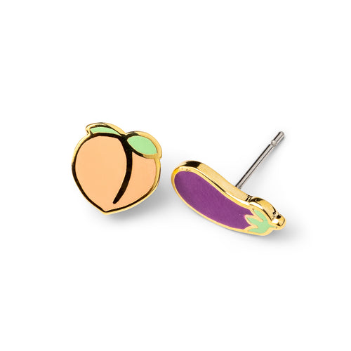 Peach & Eggplant Earrings