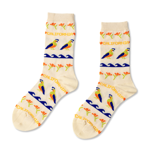 Cali Quail Crew Socks - Small