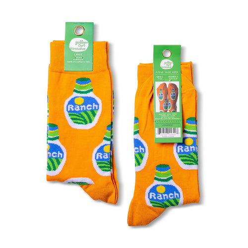 Ranch crew socks packaging front and back by Yellow Owl Workshop