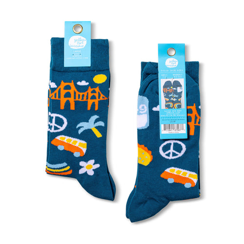 San Francisco crew socks packaging front and back by Yellow Owl Workshop
