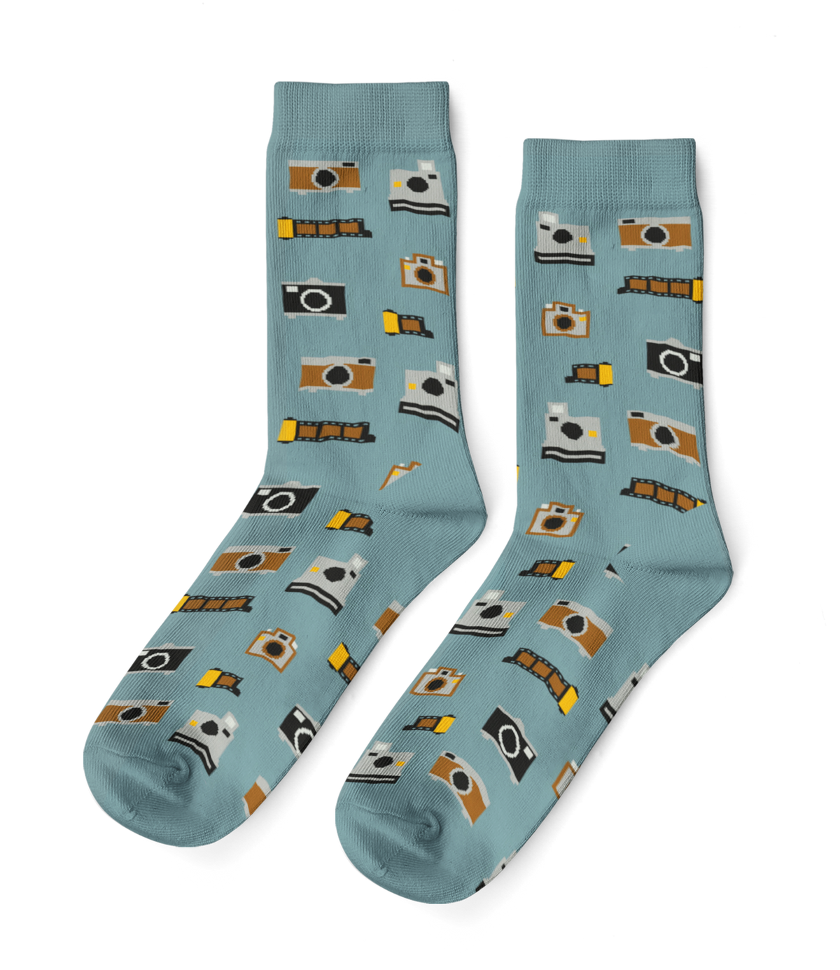 Vintage Camera Crew Socks - Large