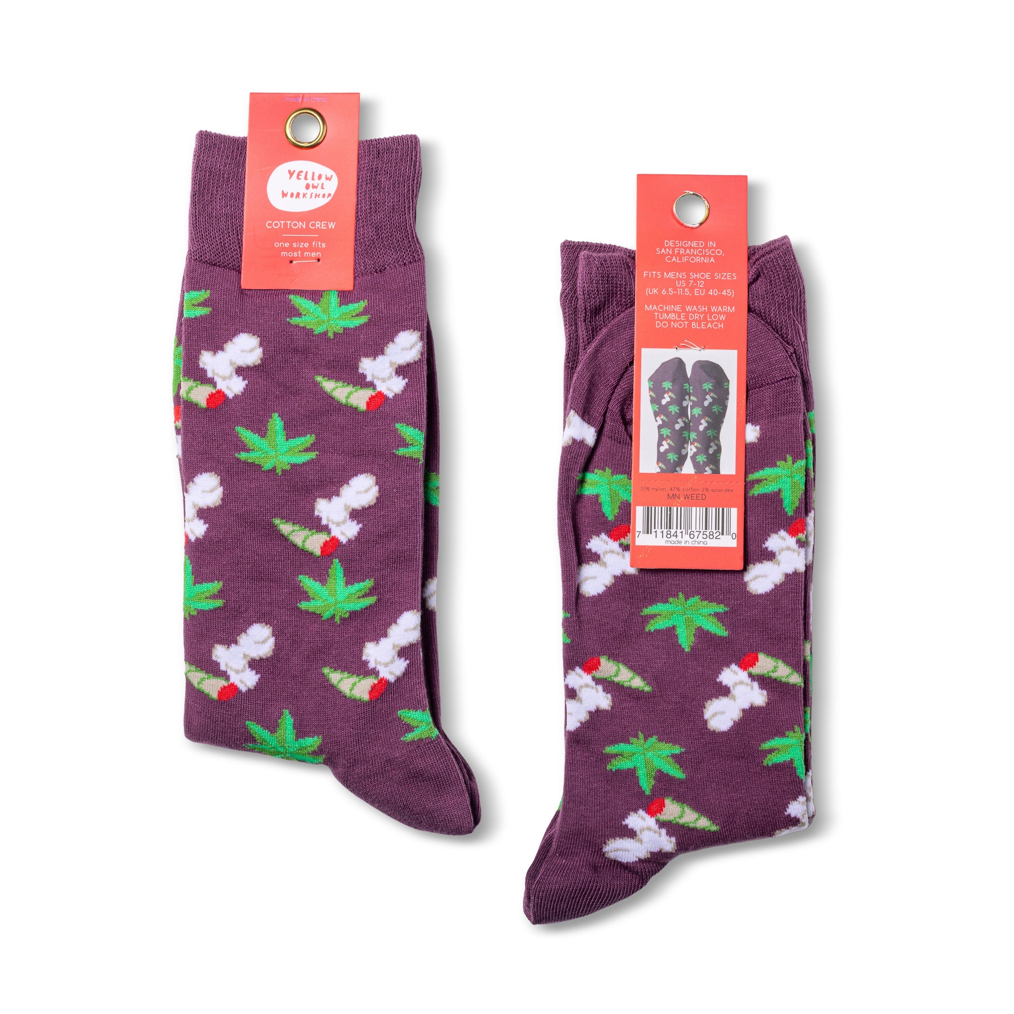 Weed Socks | Funny Cannabis Crew Socks | 420 Gift