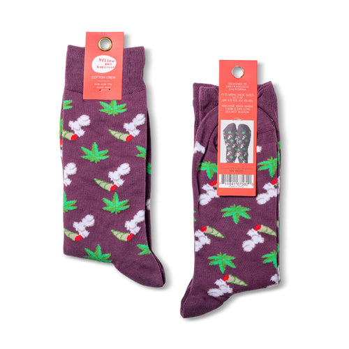 Weed Cotton Crew Socks