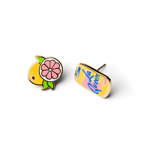 La Queen and Grapefruit Earrings