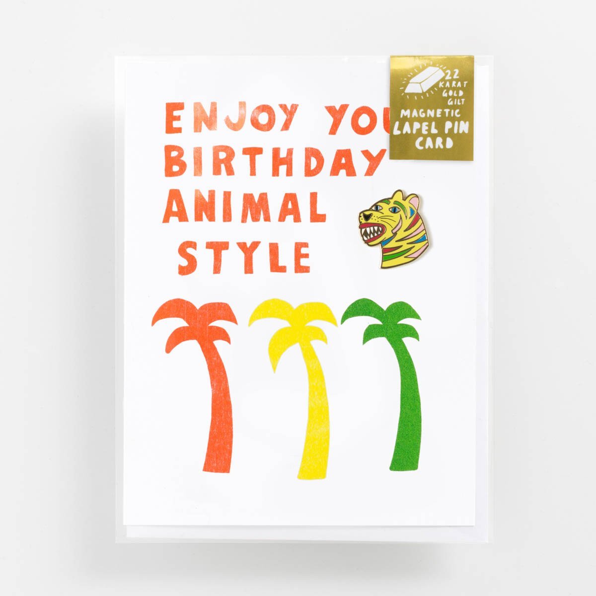 Animal Style Birthday - Lapel Pin Card - Yellow Owl Workshop