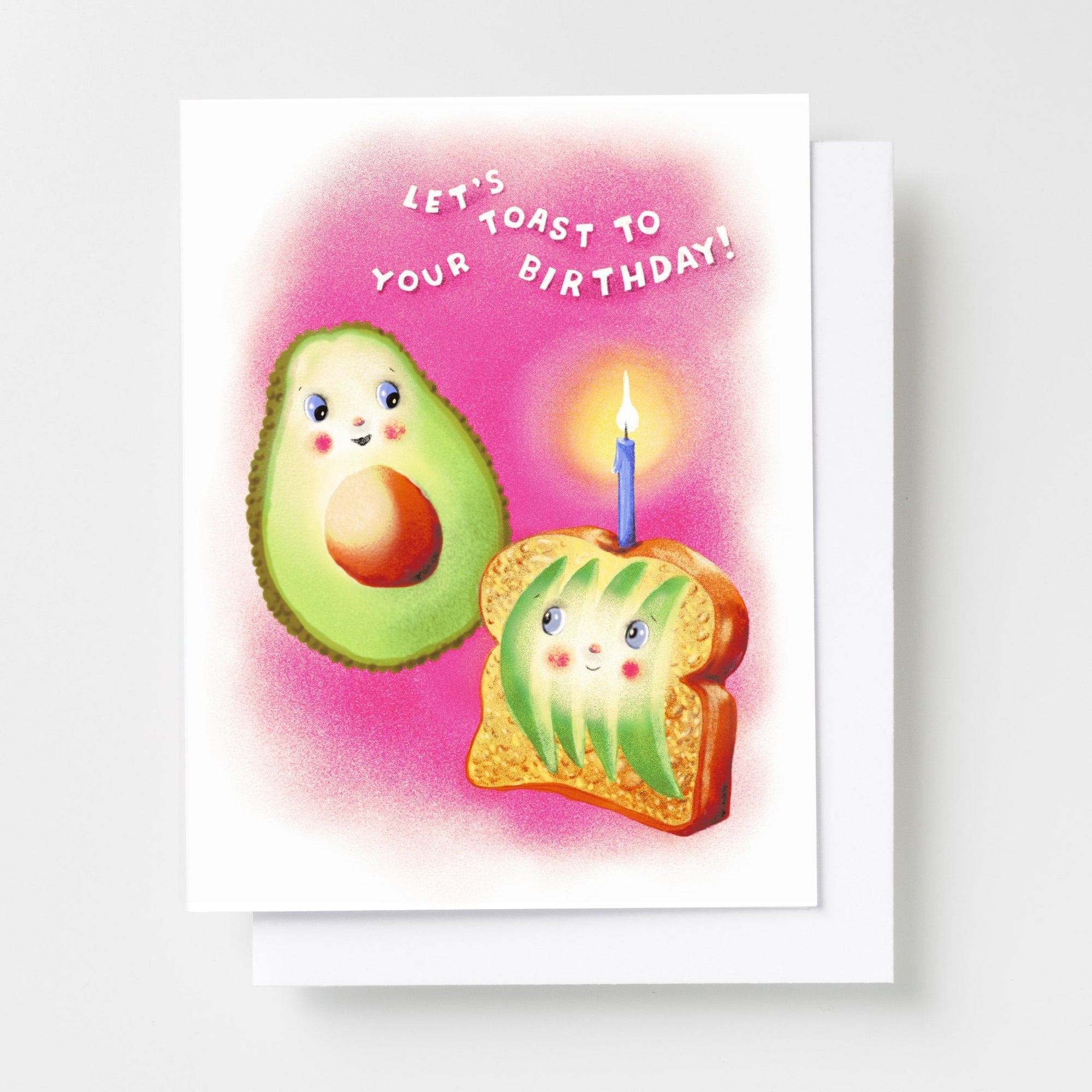 Avocado Toast to Your Birthday - Risograph Card - Yellow Owl Workshop