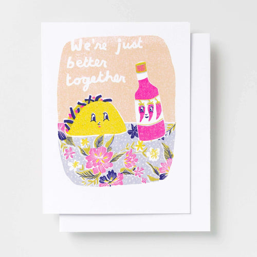 Better Together Taco - Risograph Card - Yellow Owl Workshop